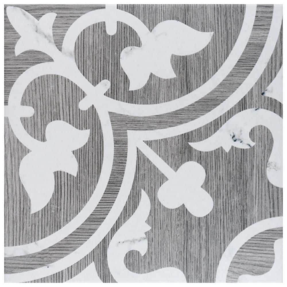 Llama Arte Loire Verso Silver Smoke 9-3/4 in. x 9-3/4 in. Porcelain Floor and Wall Tile (10.88 sq. ft./Case) - Hercitys
