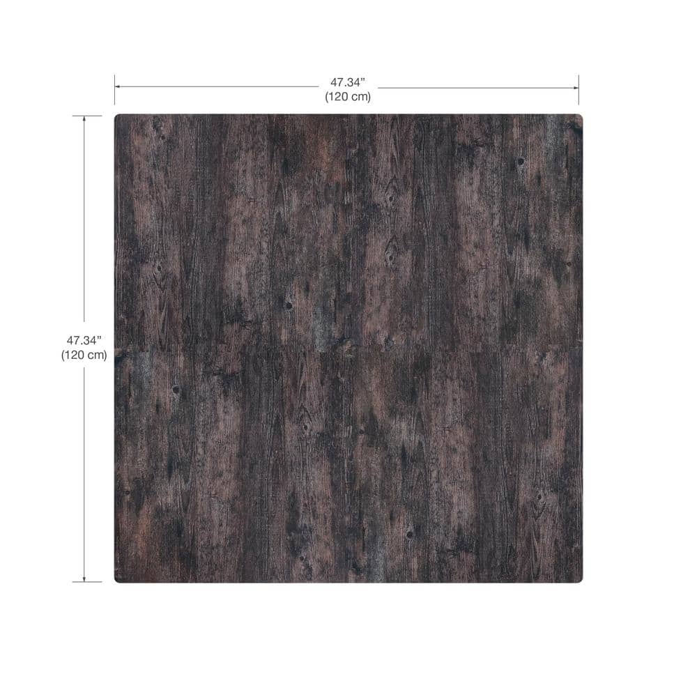 Reversible Dark Walnut/Black Faux Wood 24 in. x 24 in. x 0.47 in. Foam Mats (4-Pack) - Hercitys