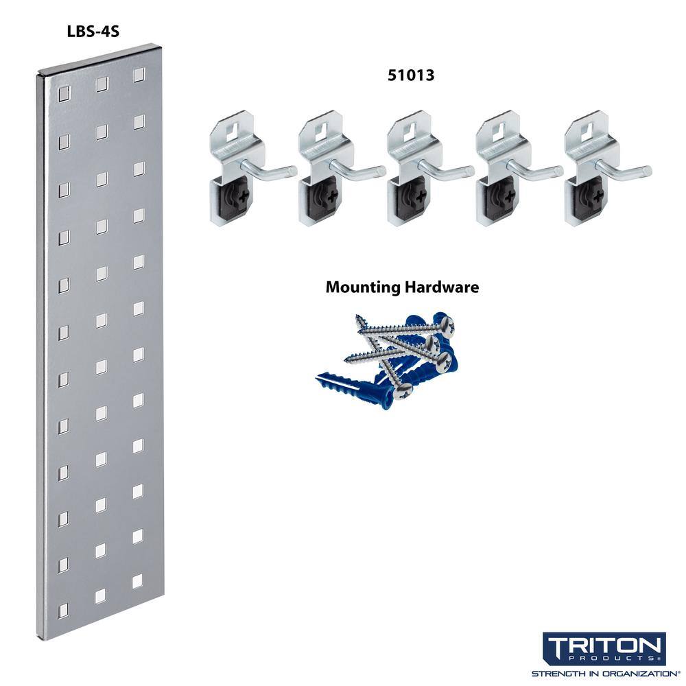 Silver Key Pegboard Kit with (1) 18 in. x 4.5 in. Steel Square Hole Pegboard and 6-Piece LocHook Assortment - Hercitys