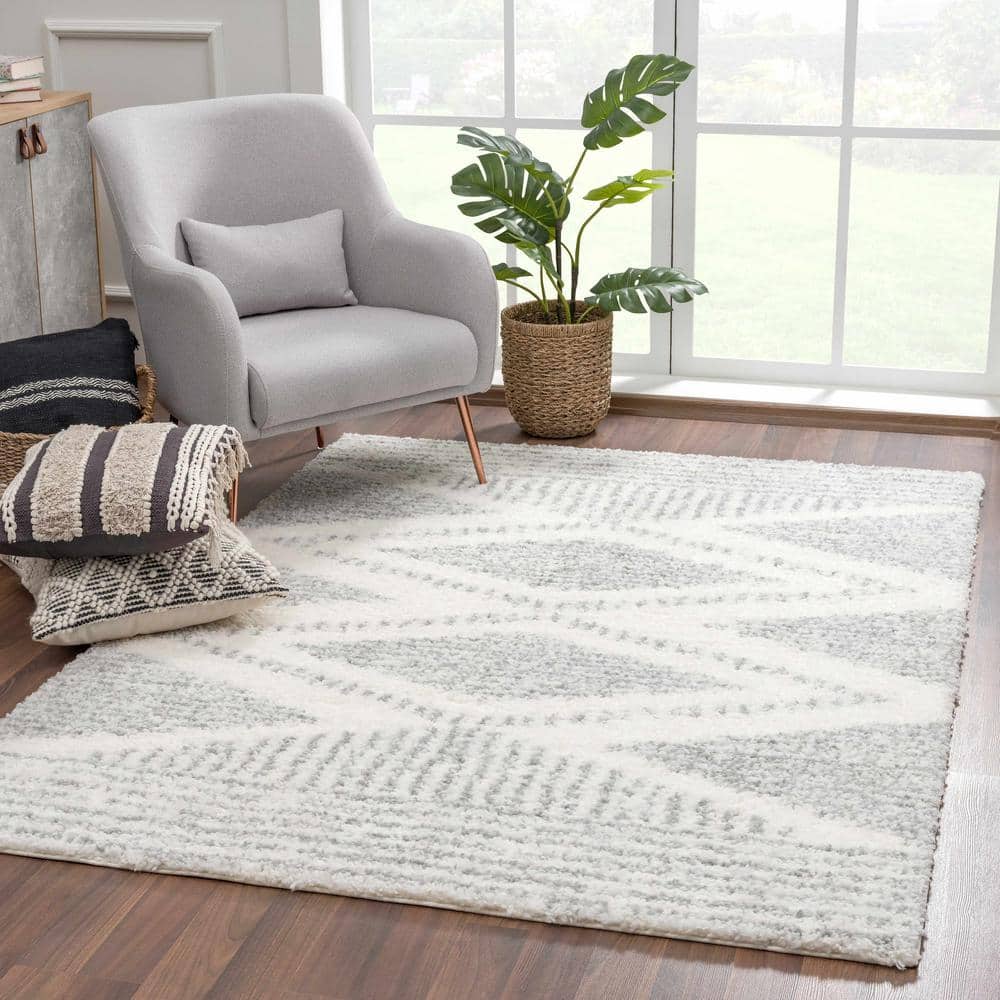 Gala 9 ft. X 12 ft. Gray/Cream Area Rug - Hercitys