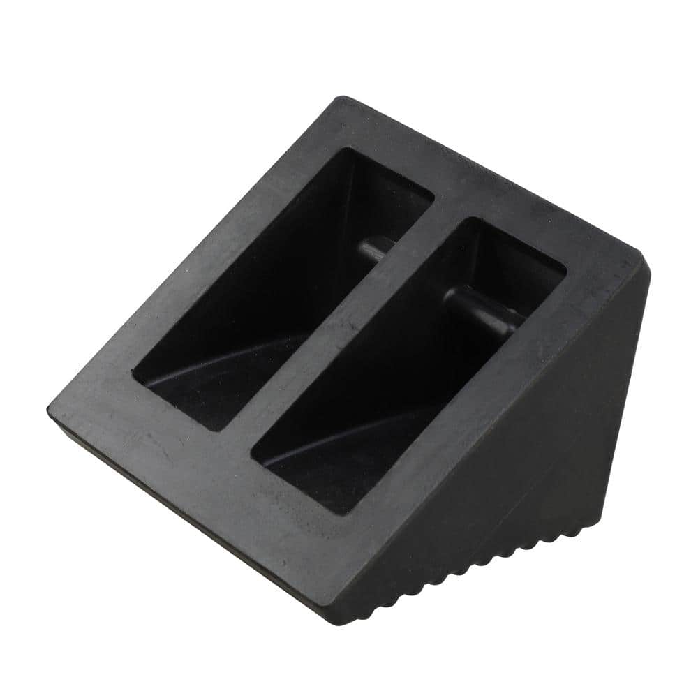 Heavy-Duty Nylon Reinforced Rubber Wheel Chock with Built-in Handle (2-Pack) - Hercitys