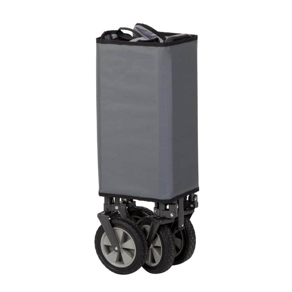 6 cu. ft. Steel and Fabric Omni Compact Folding Design Garden Cart with Side-Door Access, 300 lbs. Weight Capacity, Gray - Hercitys