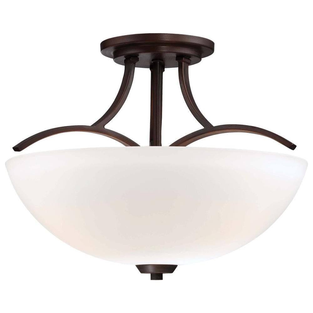 Overland Park 3-Light Vintage Bronze Semi-Flush Mount Light - Hercitys