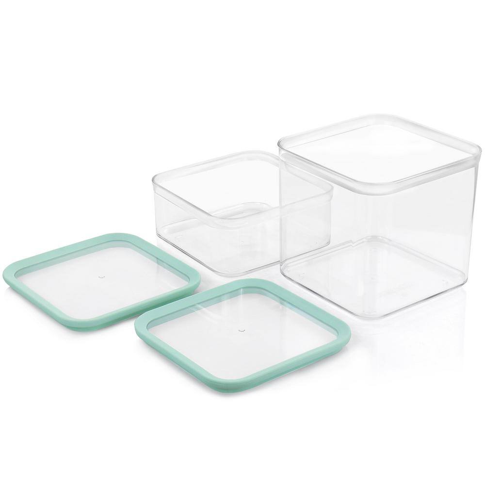 Martha Stewart 2 Piece Plastic Stackable Container Set with Lids - Hercitys