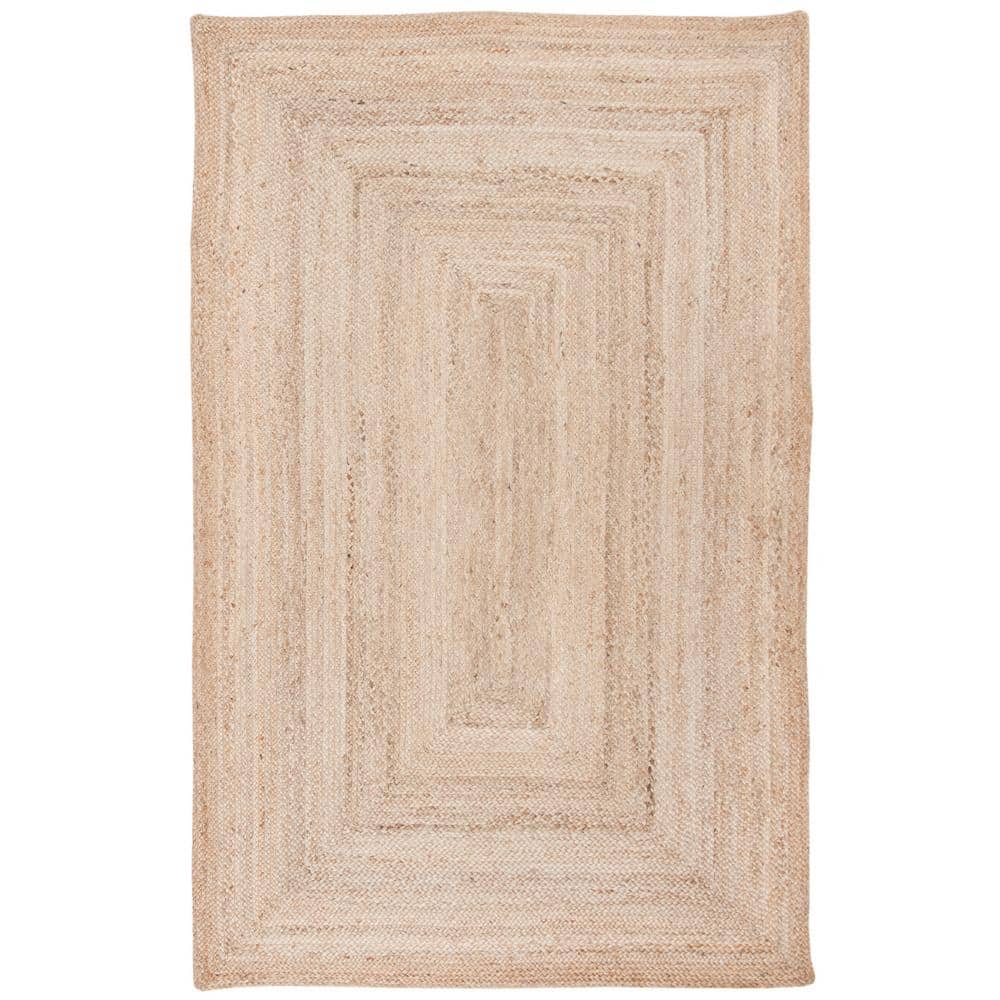 Cape Cod Natural 5 ft. x 7 ft. Solid Color Border Area Rug - Hercitys