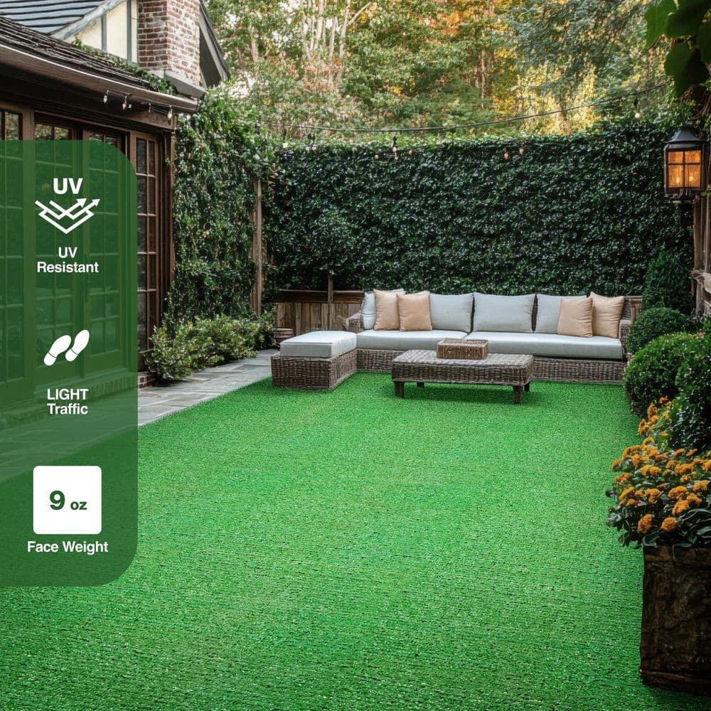 Mainstream 12 ft. Wide x Cut to Length Green Artificial Grass Turf - Hercitys