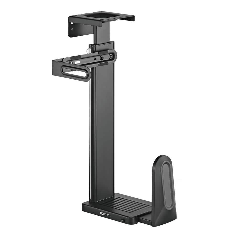7.7 in. Heavy-Duty Under Desk/Wall Black CPU Mount - Hercitys