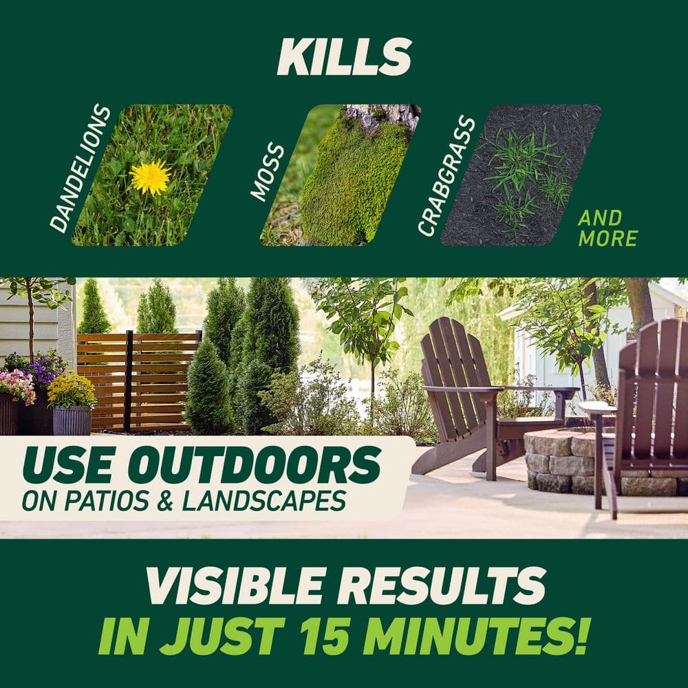 GroundClear 32 fl. oz. Weed and Grass Killer2, Concentrate, Weed Killer Quickly Kills Crabgrass, Dandelions, and More - Hercitys