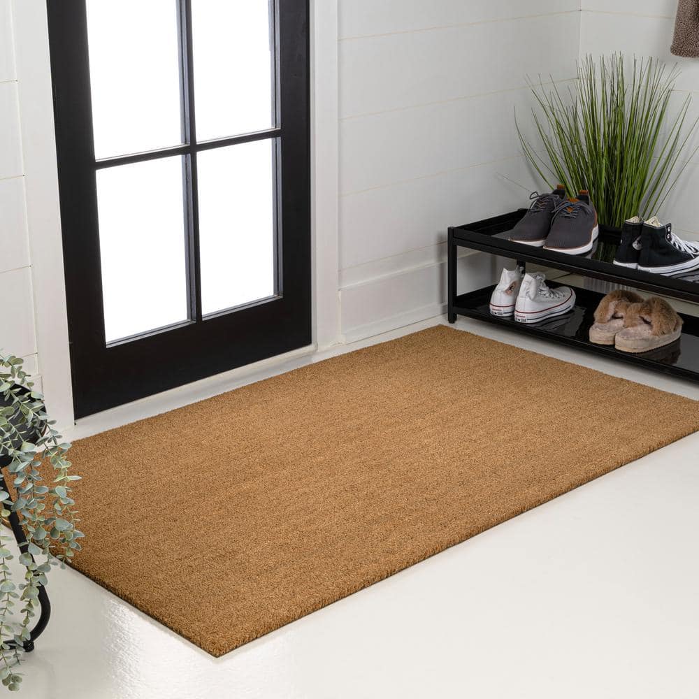 Peater Classic Casual Commercial Indoor Natural Coir Light Brown 17 in. x 30 in. Doormat - Hercitys