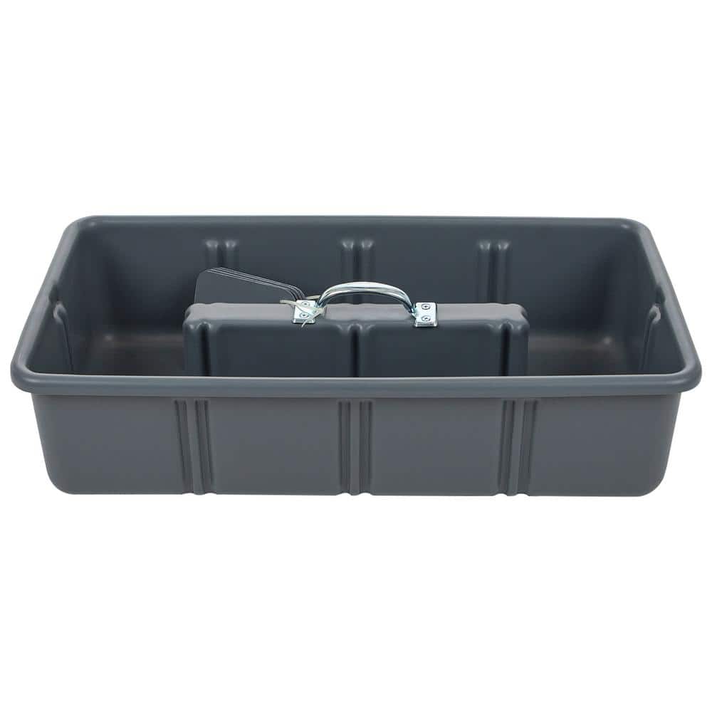 Professional Grade 25 in. Gray Polyethylene Tote Tray with 6-Dividers - Hercitys
