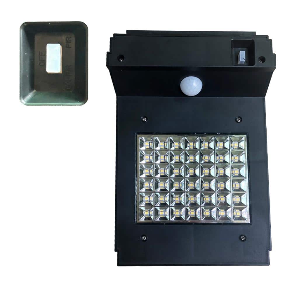 Solar Integrated LED Black Wall Light with Motion Sensor (1-Pack) - Hercitys