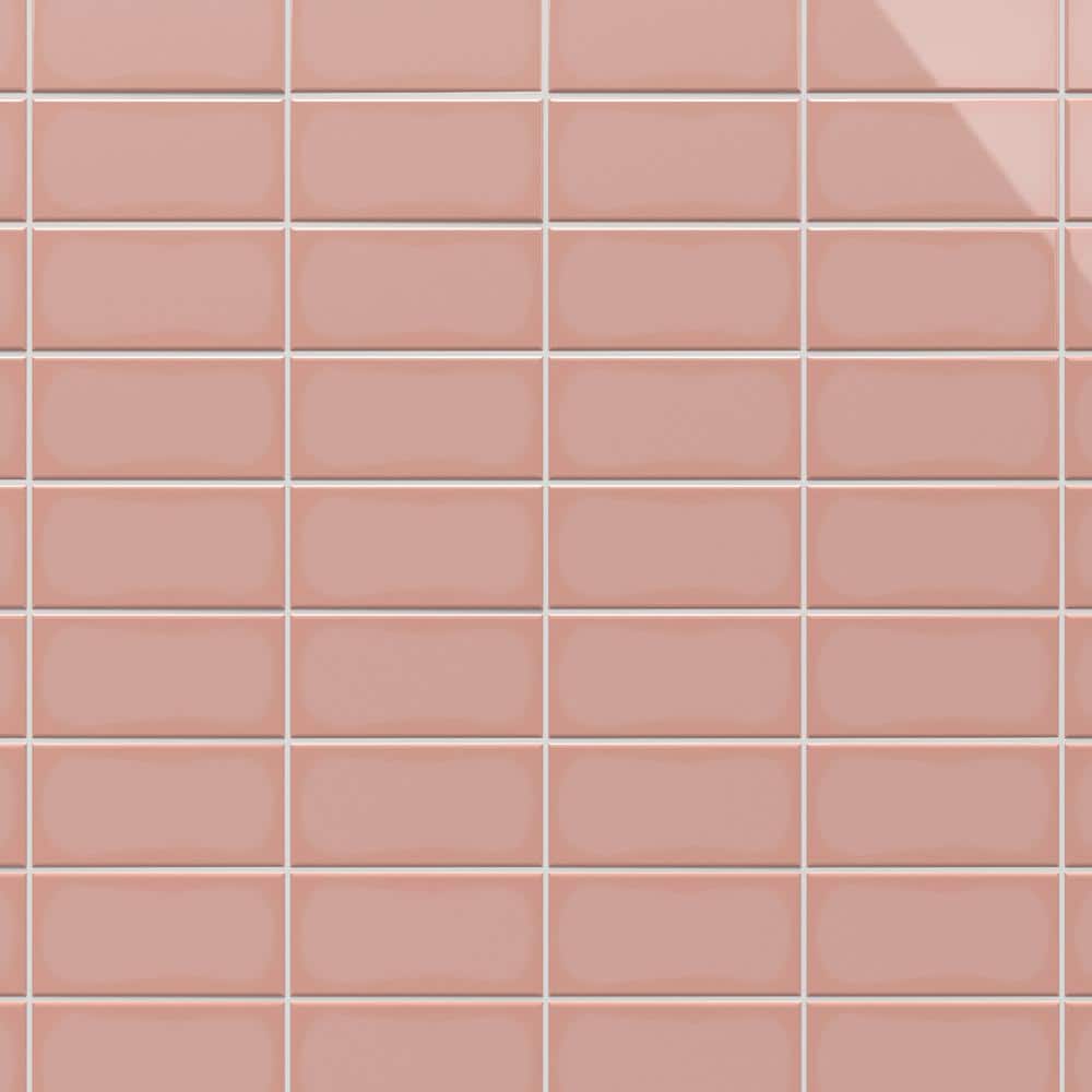 Remington Pink 2.95 in. x 5.9 in. Polished Porcelain Wall Tile (5.32 sq. ft./Case) - Hercitys