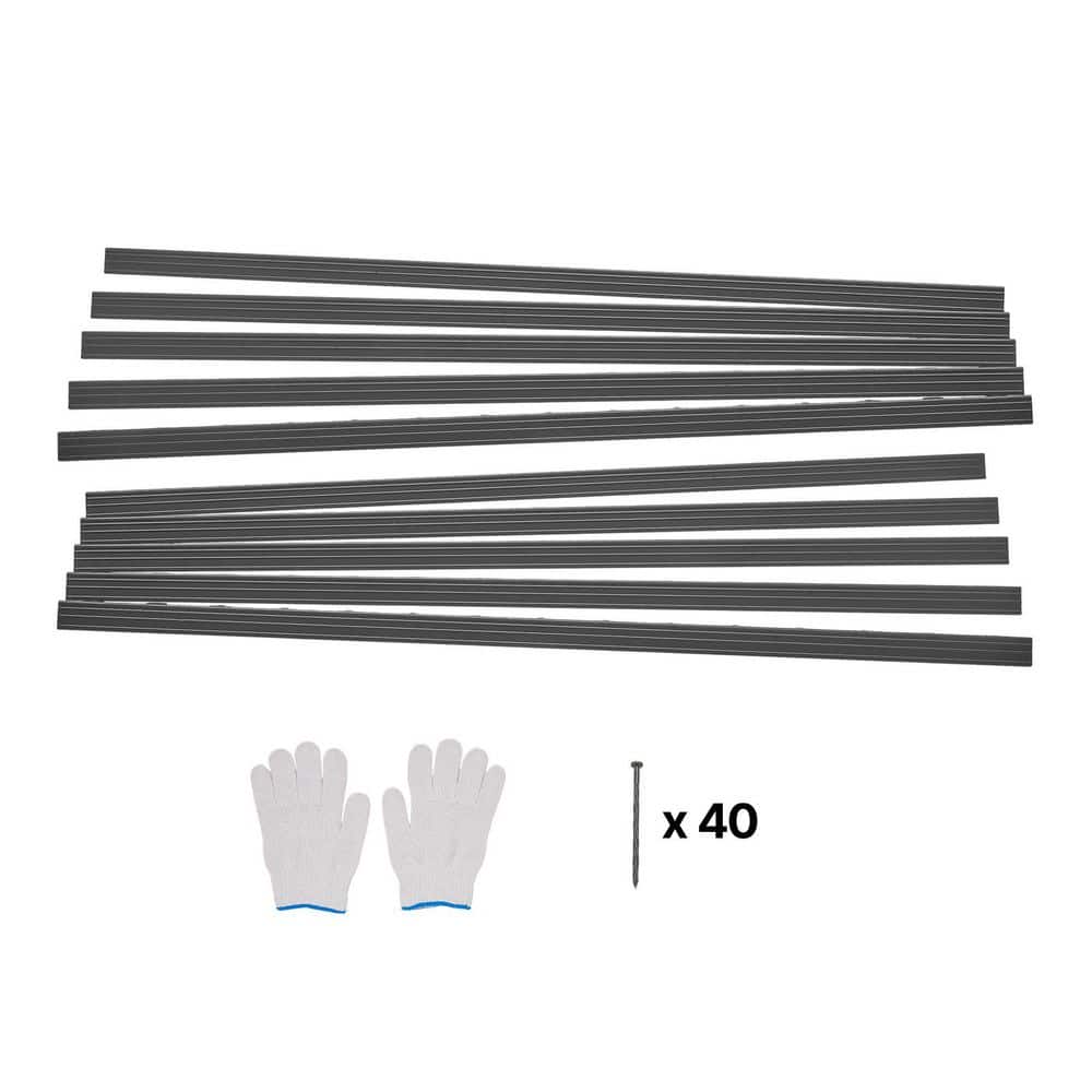 Metal Landscape Edging 10-Packs 60 x 1.69 x 0.06 in. Rust-Resistant Aluminum Alloy Landscape  Black Edging Border - Hercitys