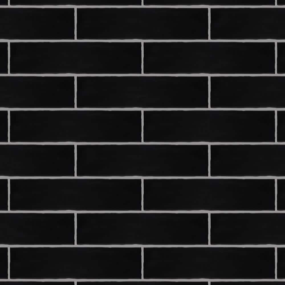 Castillo Matte Black 3 in. x 12 in. Ceramic Wall Tile (5.72 sq. ft./Case) - Hercitys