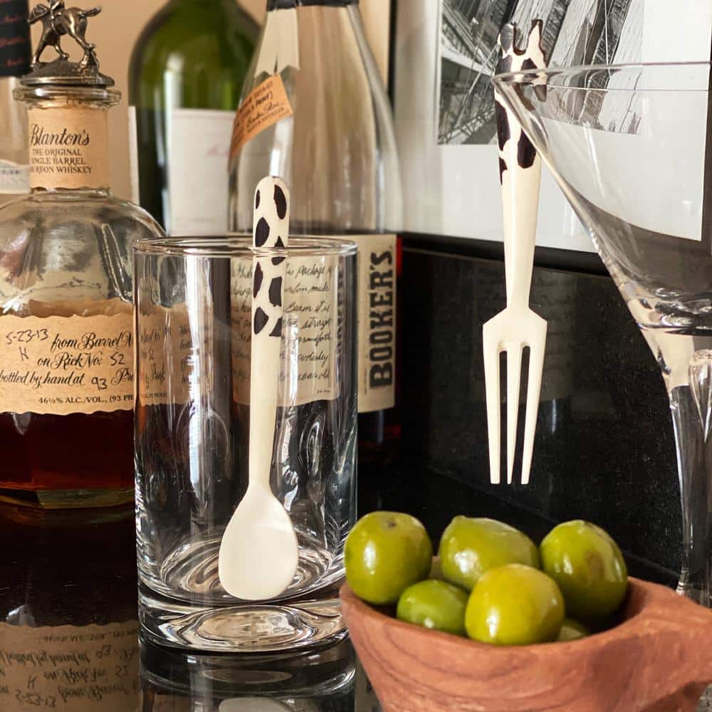 Handmade Bone Bar Set 2-Spoons 1-Animal Fork - Hercitys