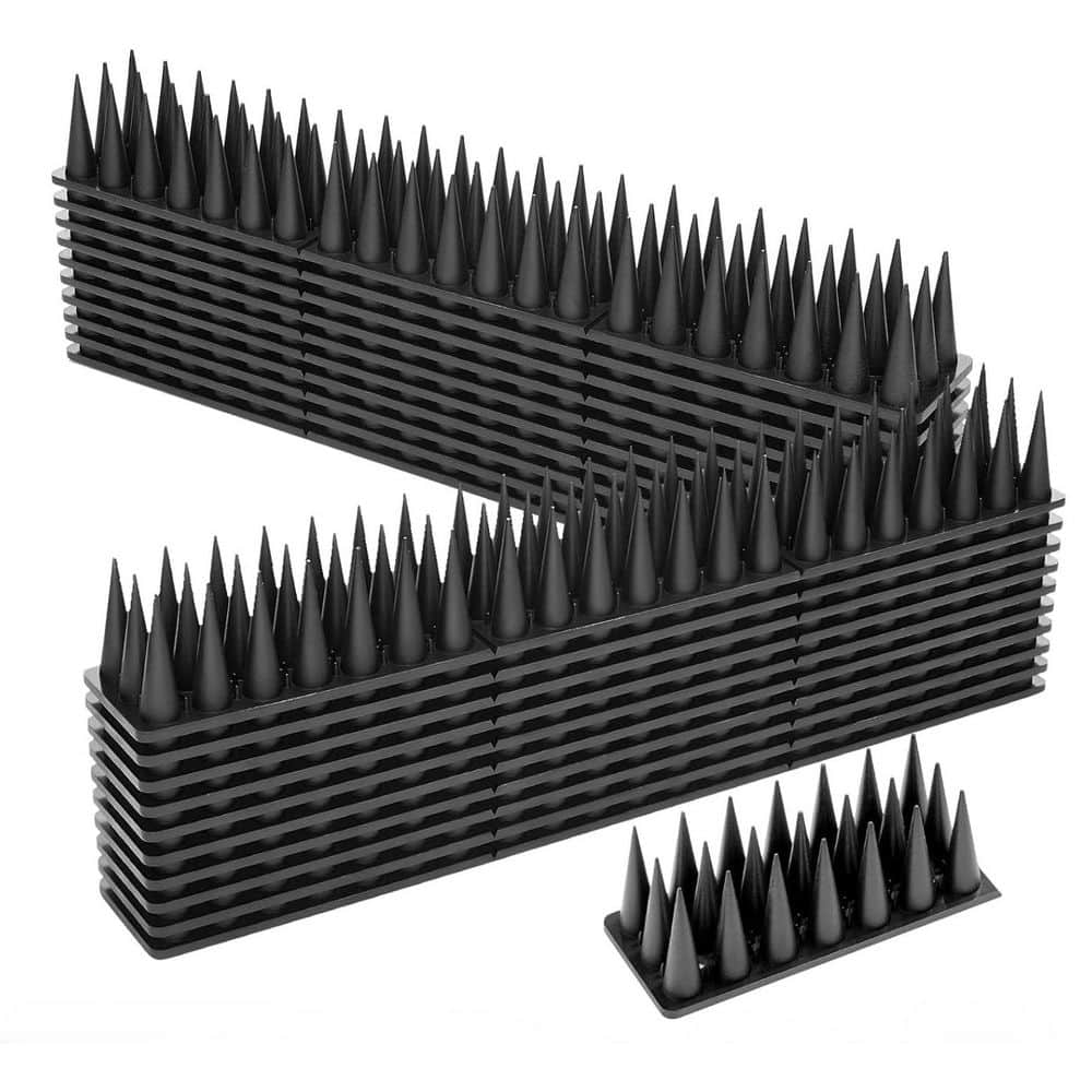 9 ft. x 1.42 in. Plastic Bird Spikes, Outside Animal Defender for Outdoor to Keep Birds Away Deterrent Spikes (9-Pack) - Hercitys