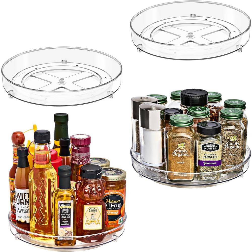 Lazy Susan Organizer, 9 in. 2-Tier Clear - Hercitys