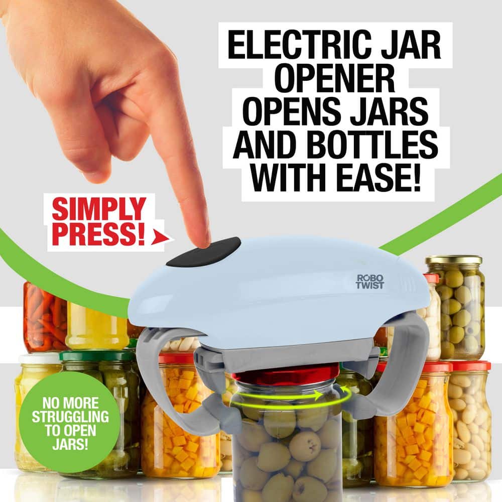 Robo Twist Hands-Free Electric Automatic Jar Opener in Pastel Blue - Hercitys