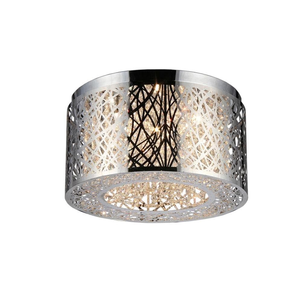 Rubens 9 in. 5-Light Indoor Chrome Finish Chandelier with Light Kit - Hercitys