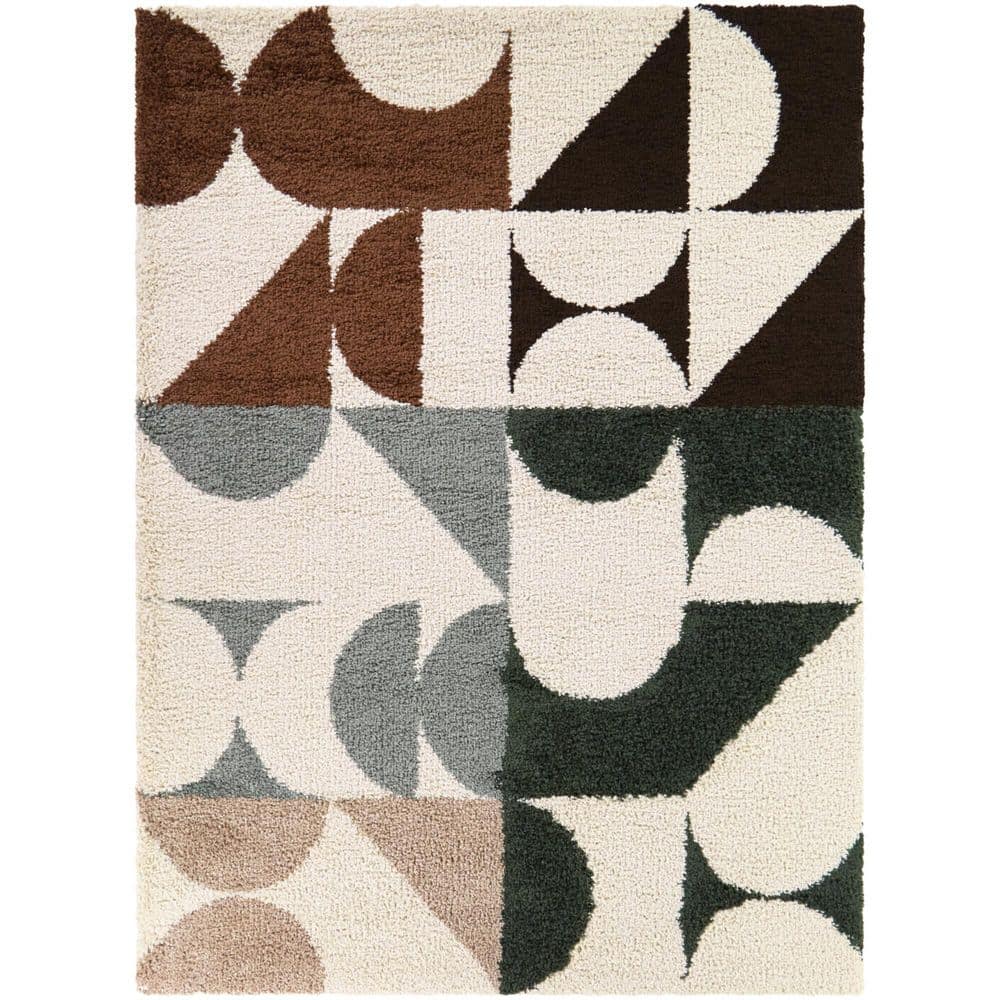 Bellanca Cream 5 ft. 3 in. x 7 ft. Geometric Area Rug - Hercitys