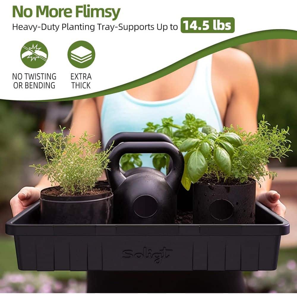 Extra Thick Heavy Duty Seed Starting Trays 10-Pack Microgreens Growing Trays Plant Germination Flats Reusable - Hercitys