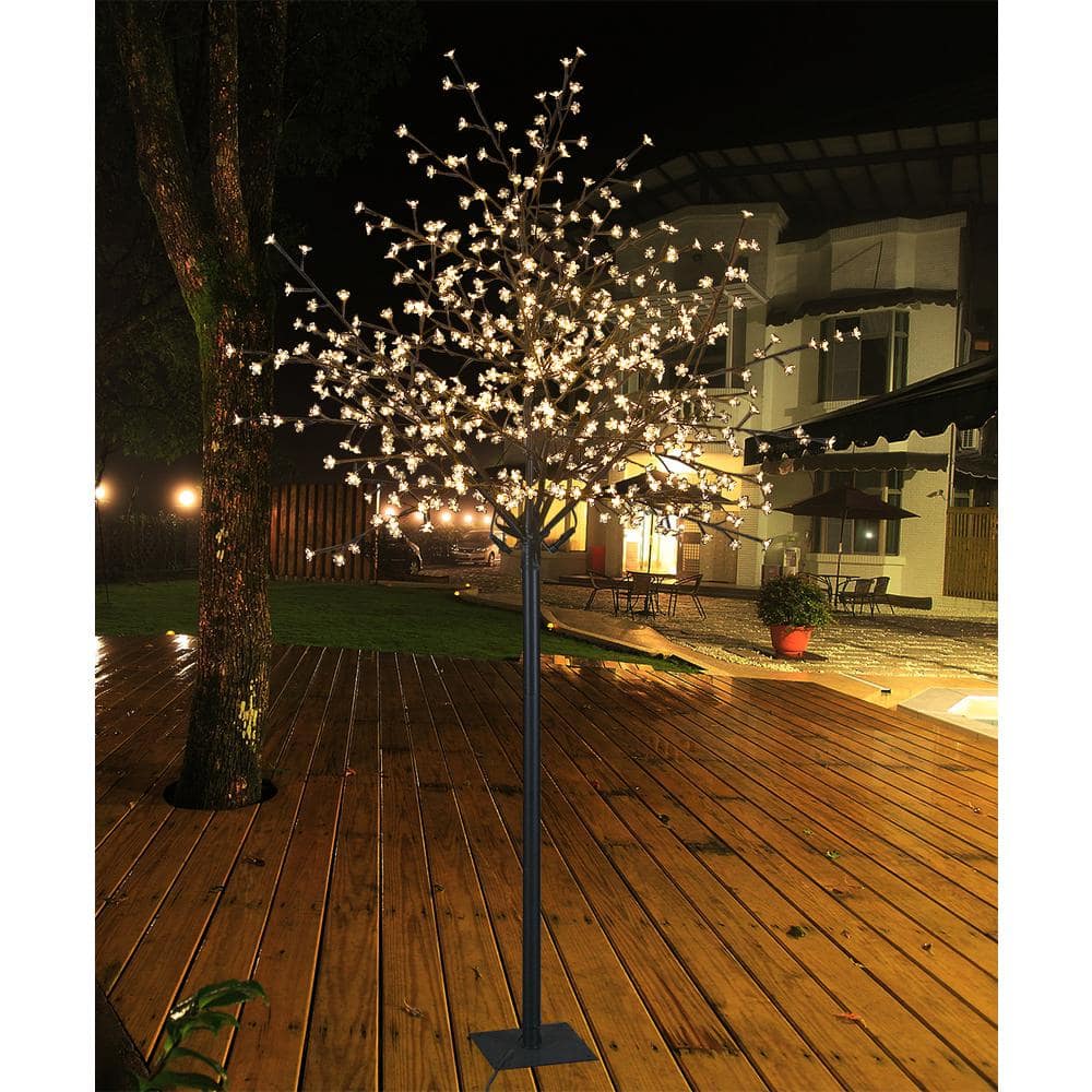 8 ft. Pre-Lit LED Cherry Blossom City Tree with 600 Warm White Lights - Hercitys