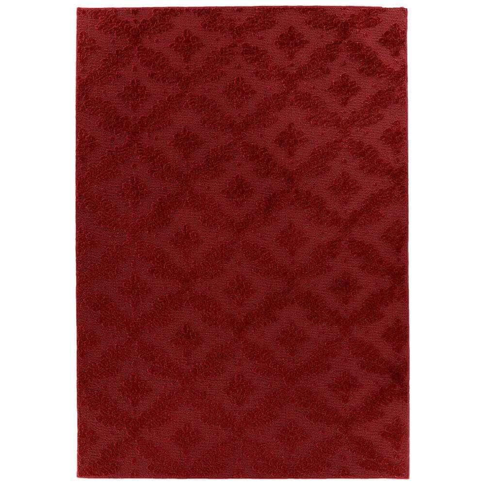 Charleston Chili Pepper Red 9 ft. x 12 ft. Area Rug - Hercitys