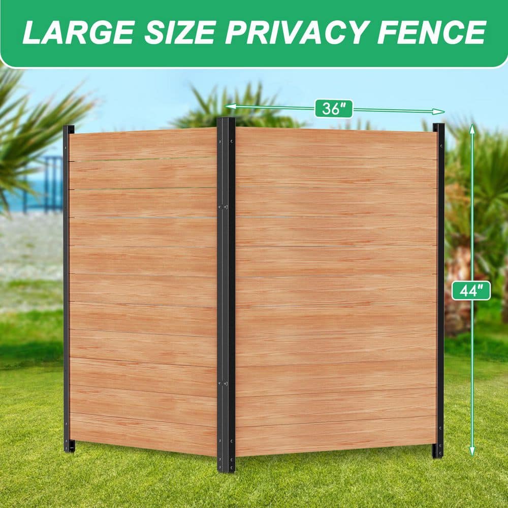 Outdoor Privacy Fence Panels 36 in. W x 44 in. H Air Conditioner Fence Wood Privacy Screen with Metal Stakes, 2-Panel - Hercitys