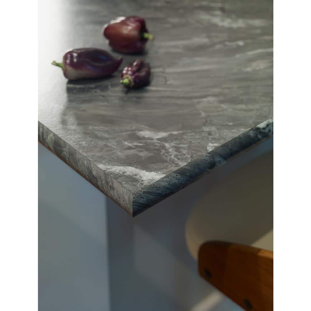 Custom Laminate Edge in Stormy Night Granite Scovato with Double Radius Edge - Hercitys