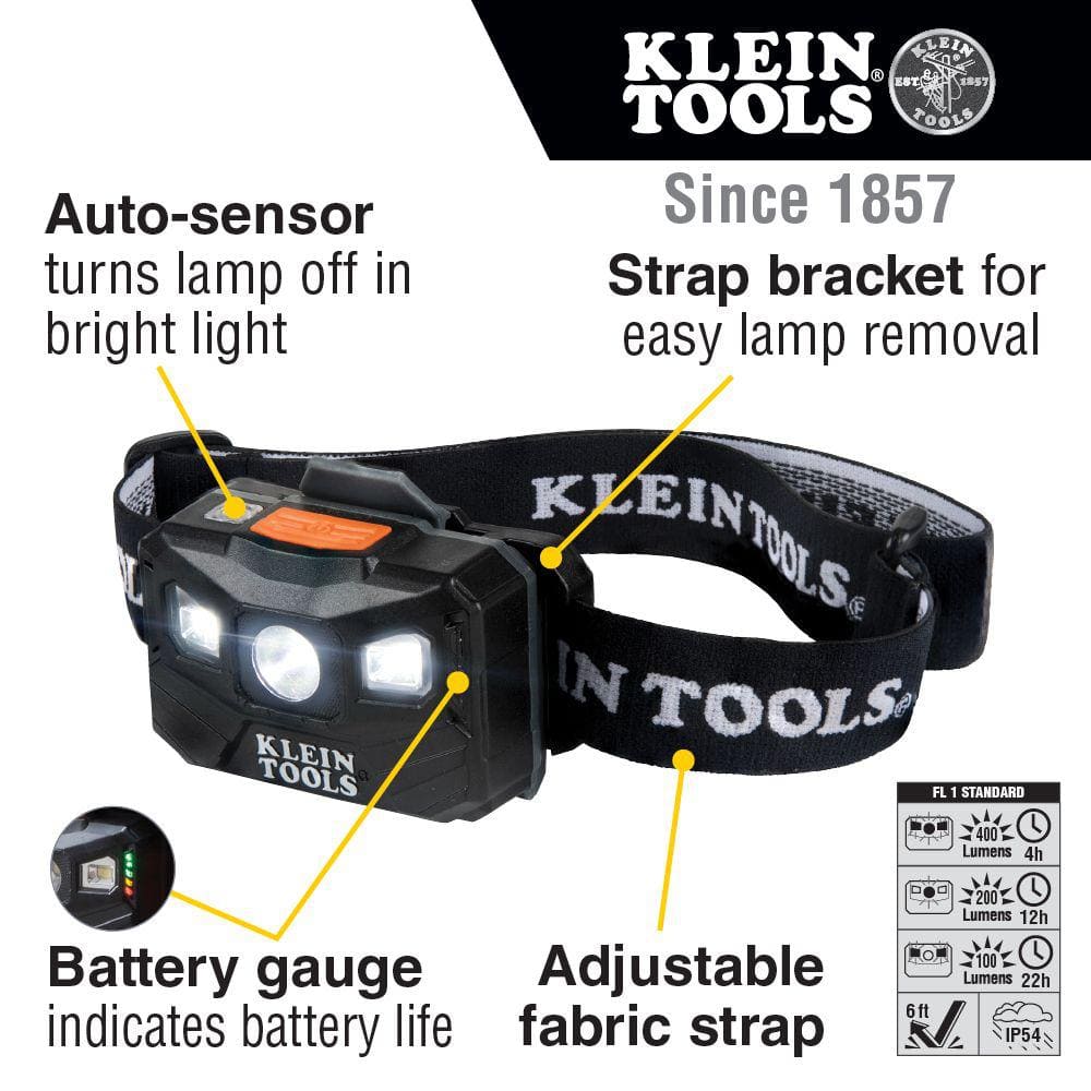 Rechargeable Headlamp with Fabric Strap, 400 Lumens, 3 Modes - Hercitys