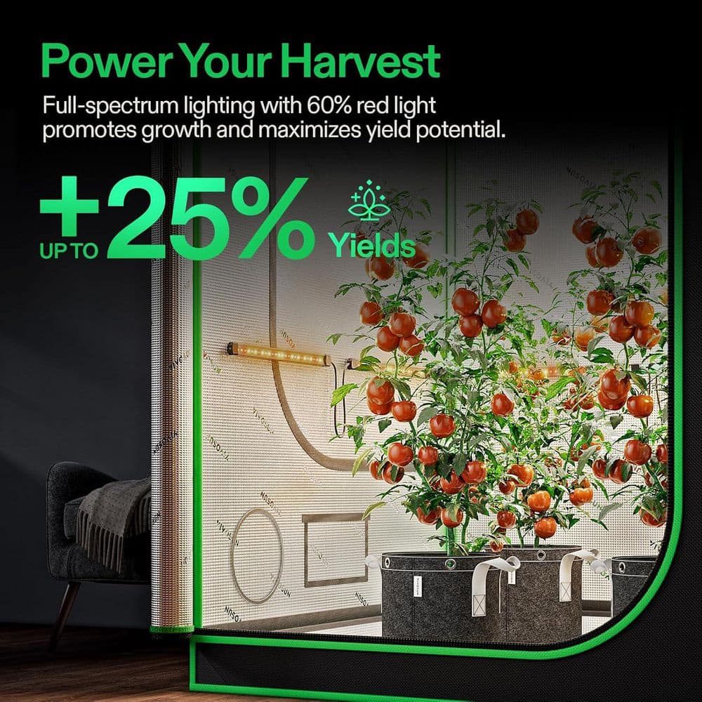 LumaRay Side Lighting Bar LED Grow Light, Full Spectrum, Warm White (8-Bar) - Hercitys