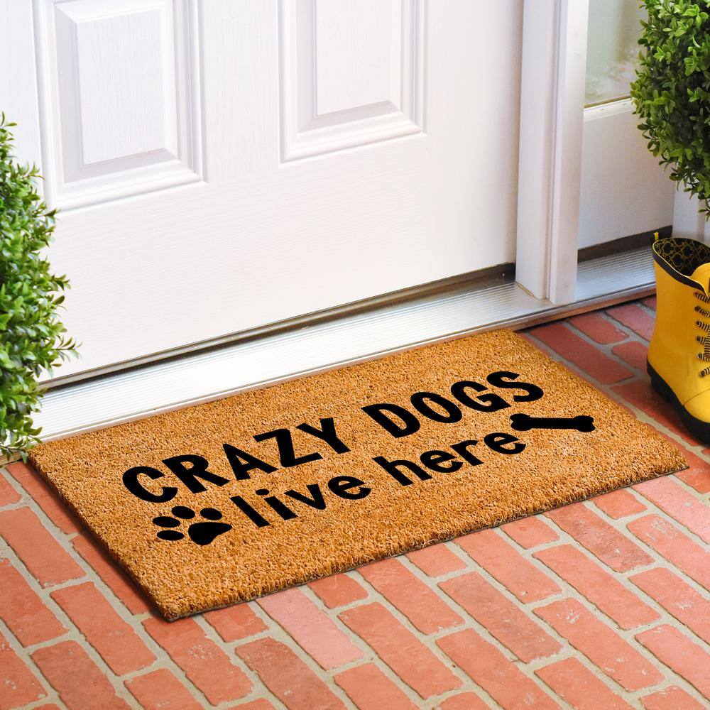 Crazy Dogs Live Here Doormat, 17″ x 29″ - Hercitys