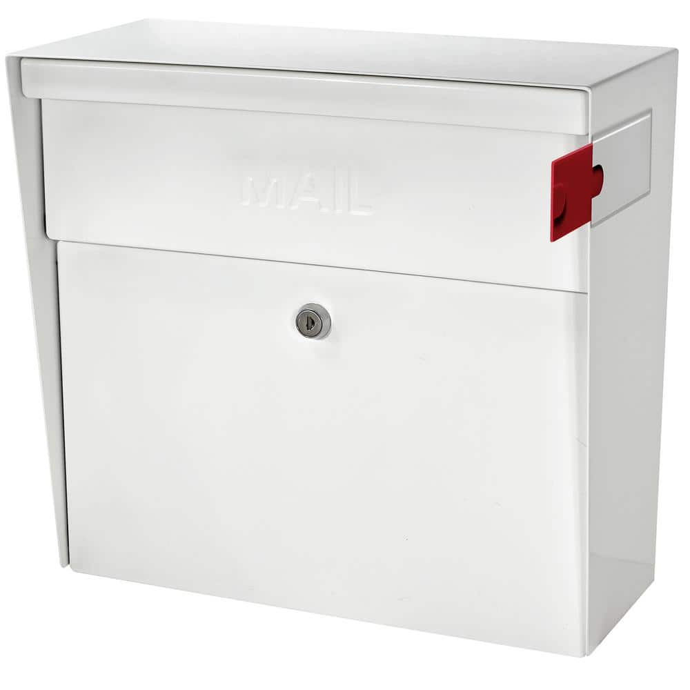 Metro Locking Wall-Mount Mailbox with High Security Reinforced Patented Locking System, Alpine White - Hercitys