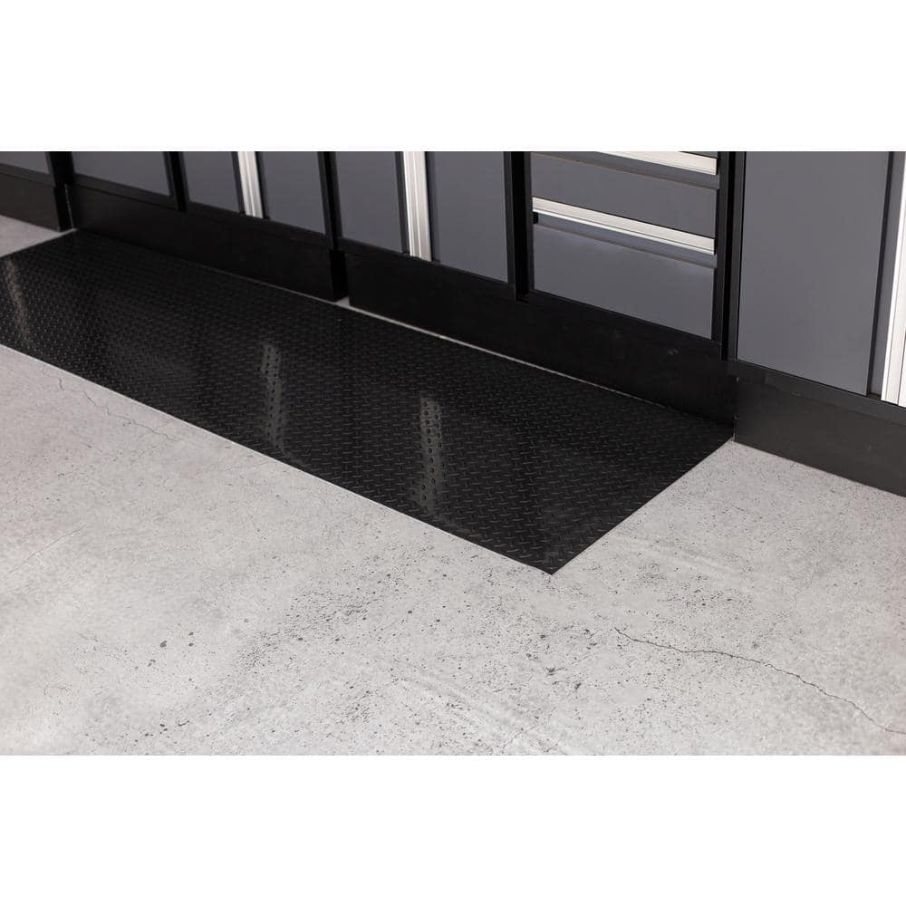 Diamond Tread 27 in. W x 60 in. L Midnight Black Commercial Grade Vinyl Performance Garage Flooring Runner - Hercitys