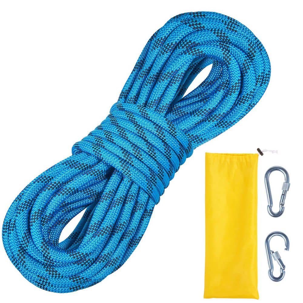 Static Climbing Rope, 32 ft. Outdoor Rock Climbing Rope with 26KN Breaking Tension, 0.4 in./10 mm High Strength Rope - Hercitys