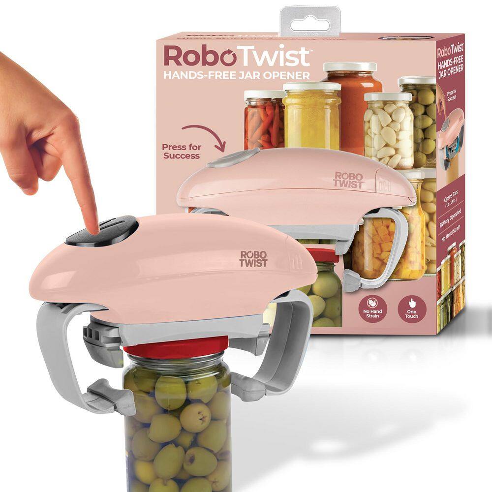 Robo Twist Hands-Free Electric Automatic Jar Opener in Pastel Pink - Hercitys