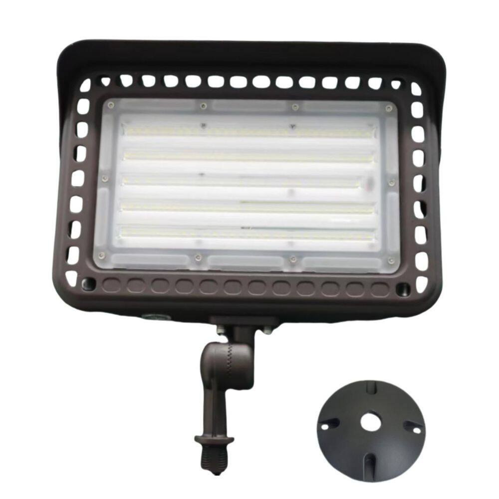600 Watt Equivalent 18000 Max Lumens Outdoor Integrated LED Large Flood Light,Bronze Finish,5000K Daylight,Dusk to Dawn - Hercitys