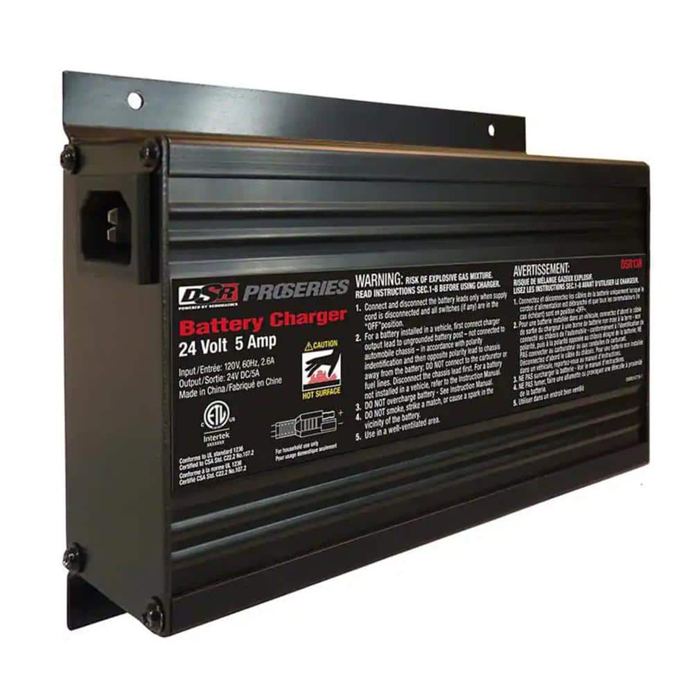 DSR Professional Grade 24 Volt, 5 Amp, Industrial Automatic Mountable Charger - Hercitys