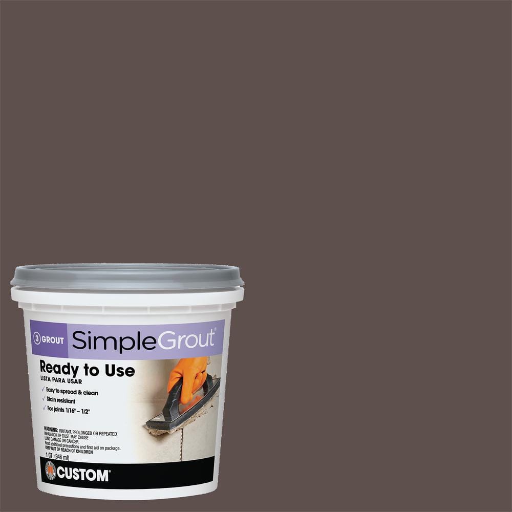 SimpleGrout #647 Brown Velvet 1 qt. Pre-Mixed Grout - Hercitys
