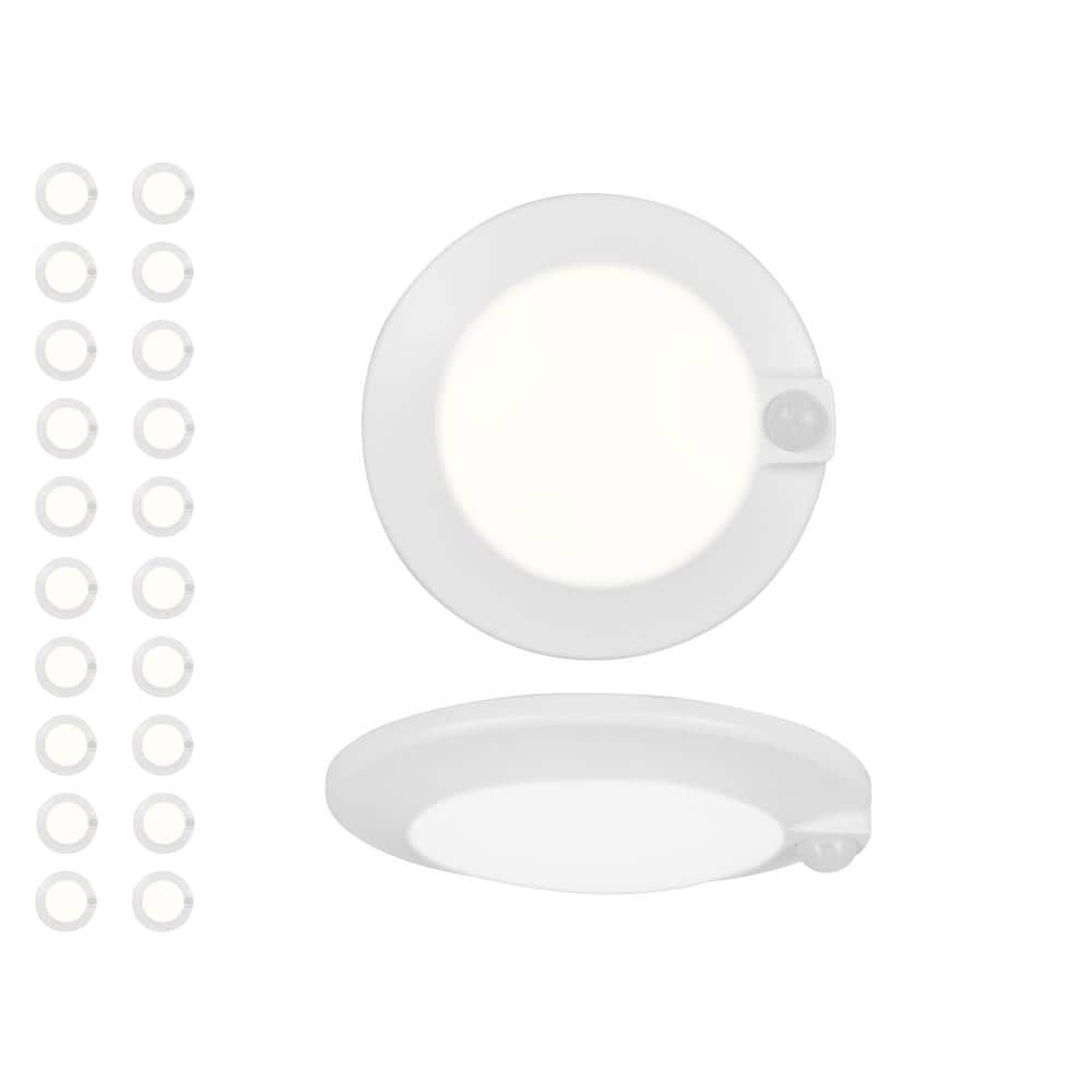 RSDS-M 4 in. White Selectable LED Flush Mount Downlight with Integrated PIR Motion Sensor, 20-Pack - Hercitys