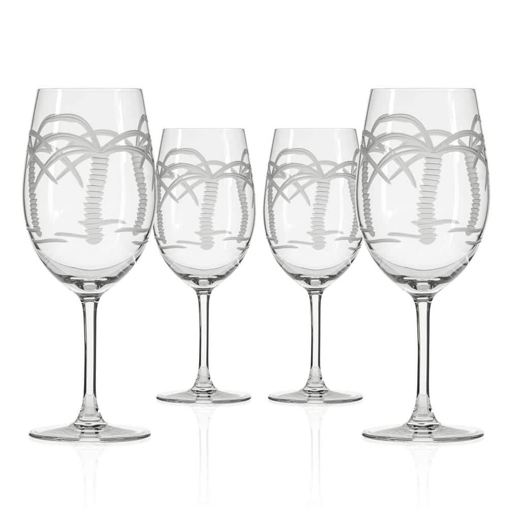 Palm Tree 18 oz All Purpose Wine Glasses – Set of 4 - Hercitys