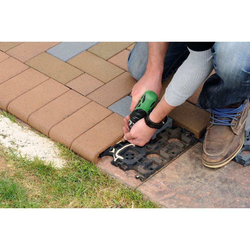 Bullnose Paver with Tabs 4 in. x 8 in. x 1.25 in. Redwood Composite (36-Pieces / 12 Linear ft.) - Hercitys