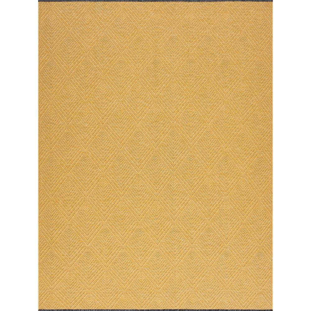 Alma Gold 5 ft. x 7 ft. Diamond Machine Washable Indoor Area Rug - Hercitys