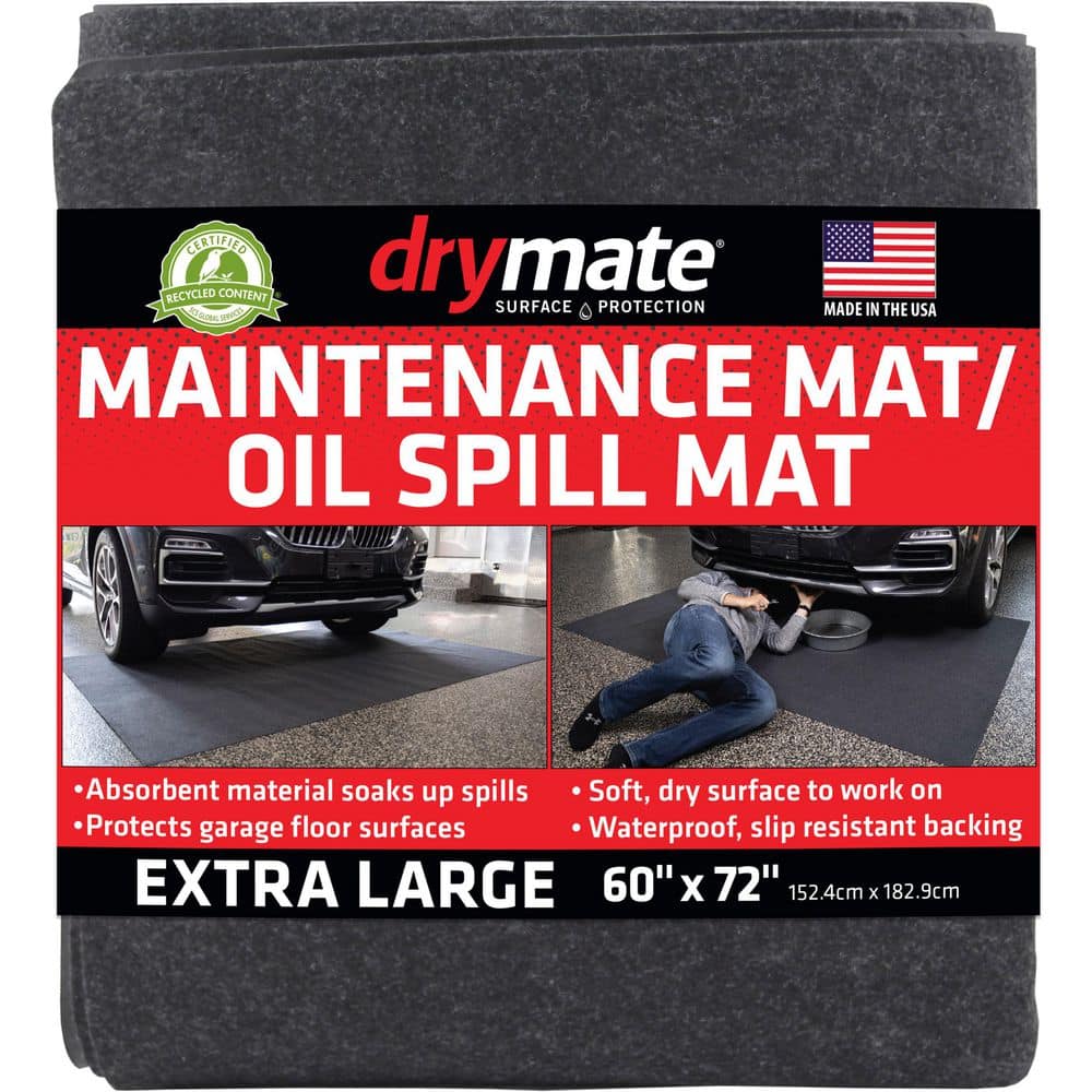 6ft. W x 4 ft. 10 in. L Charcoal Commercial/Residential Polyester Garage Flooring Maintenance Mat - Hercitys