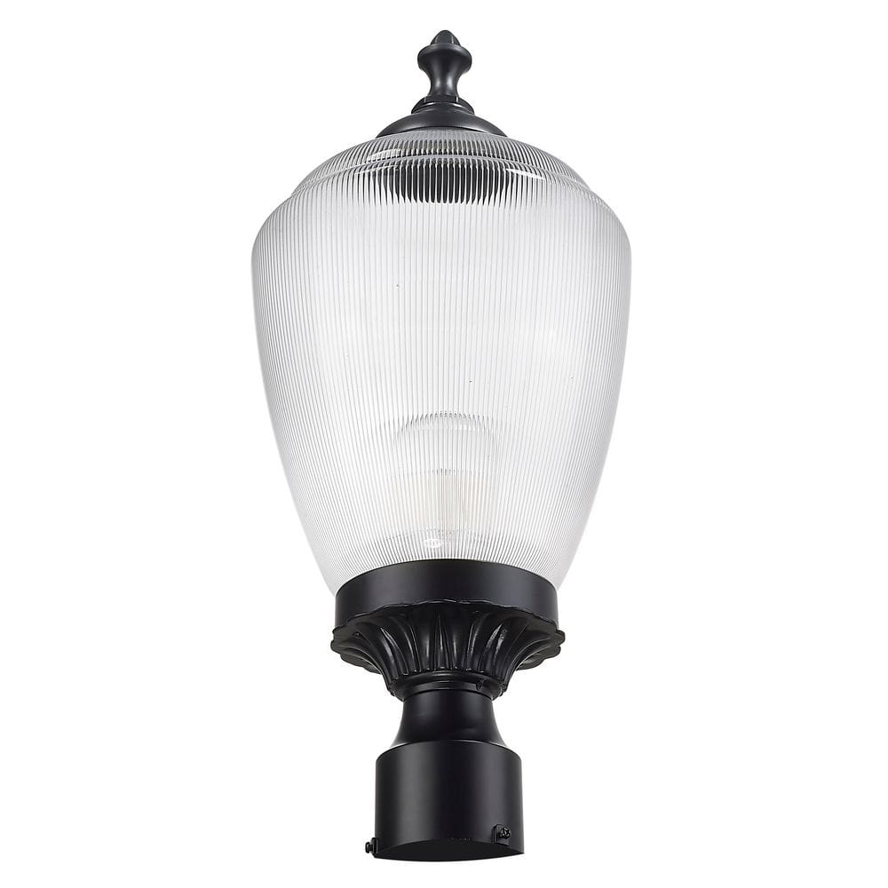 Acorn 1-Light Matte Black Outdoor Post-Mount Fixture - Hercitys