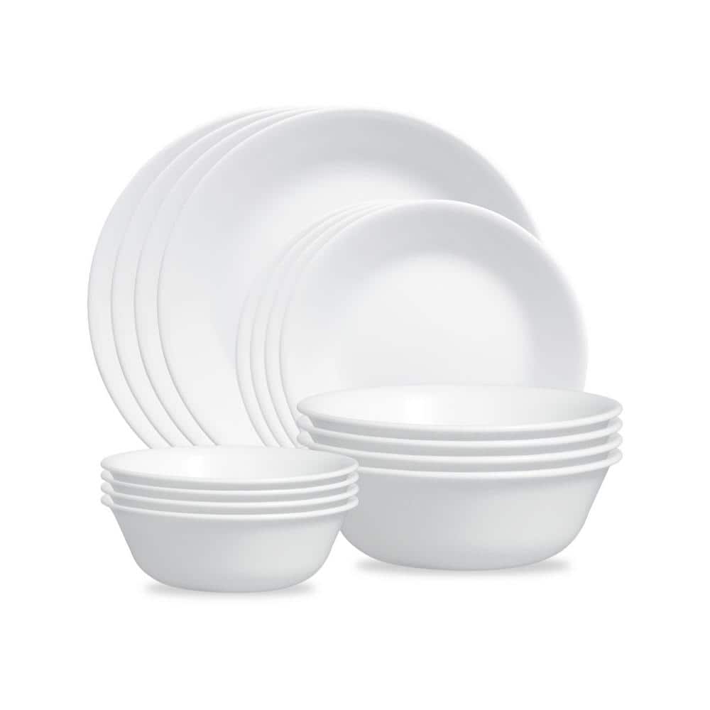 Winter Frost White 16-Piece Dinnerware Set (Service for 4) in White - Hercitys