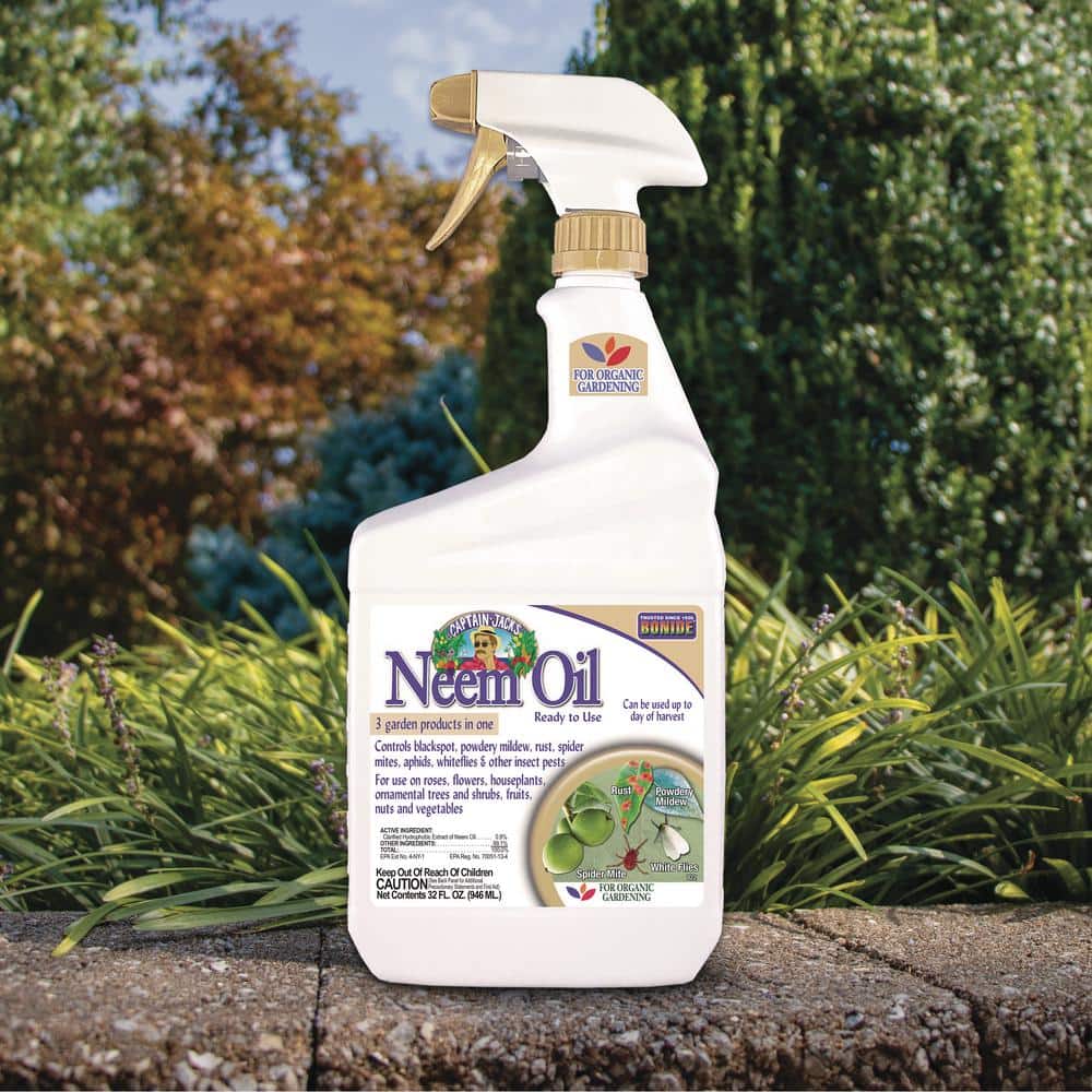 Captain Jack’s Neem Oil, 32 oz Ready-to-Use Spray, Multi-Purpose Fungicide, Insecticide and Miticide - Hercitys
