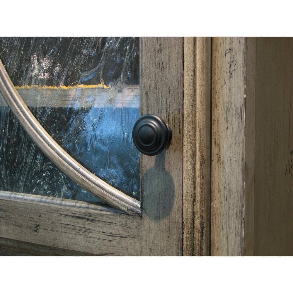 Three-Ring 1-1/4 in. Matte Black Round Cabinet Knob (25-Pack) - Hercitys