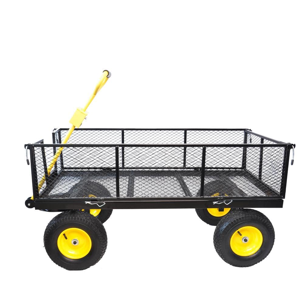 8.6 cu. ft. Metal Garden Cart, Black - Hercitys