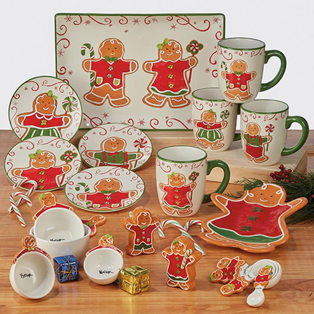 Holiday Magic Gingerbread 6 in. Multicolored Earthenware Canape Plate (Set of 4) - Hercitys